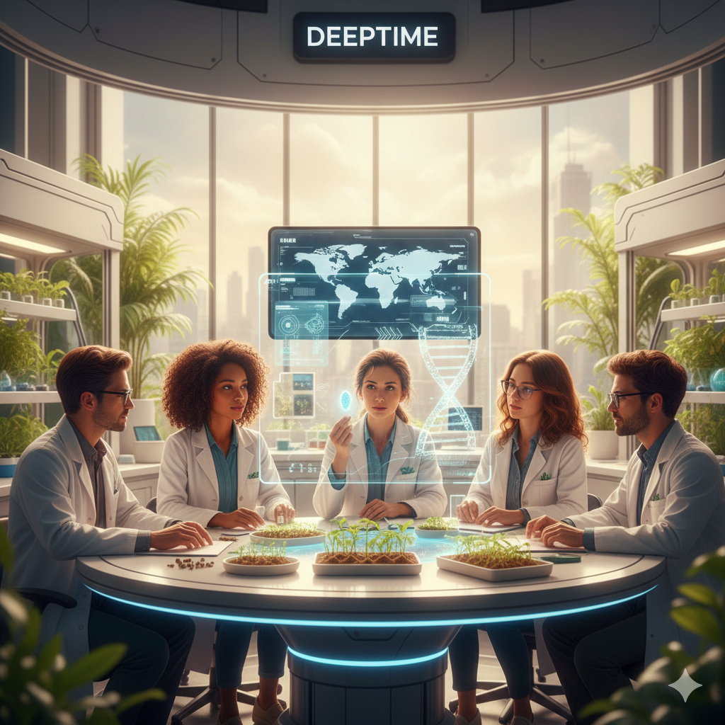 A group considering the future of civilization